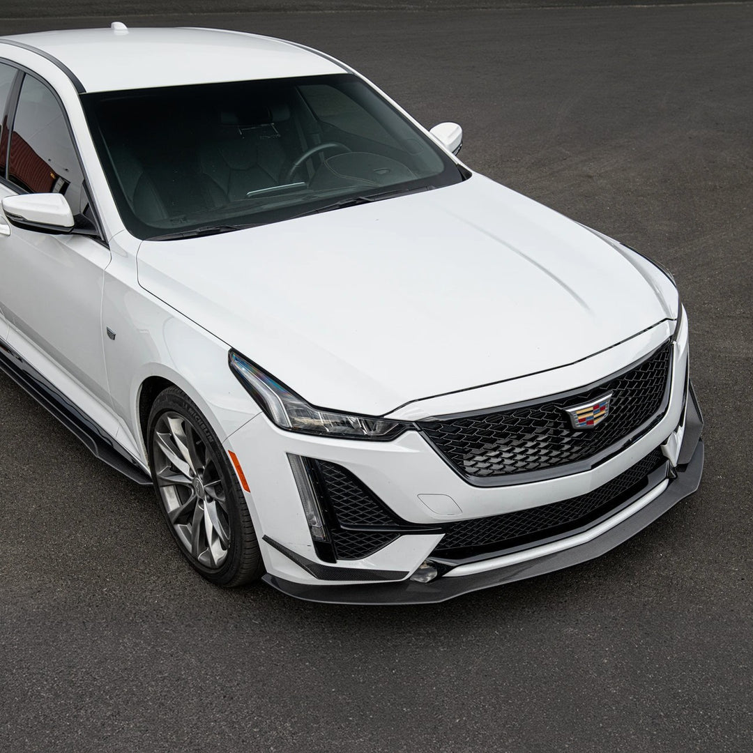 2020-24 Cadillac CT5-V Blackwing Package Style Carbon Fiber Front Lip Splitter Canards