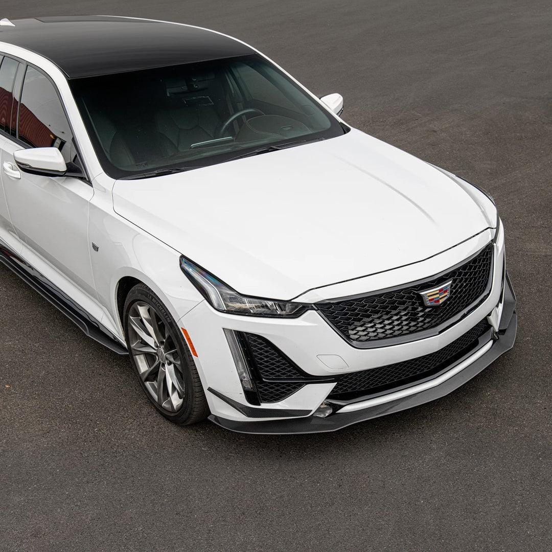 2020-24 Cadillac CT5-V Blackwing Package Style Carbon Fiber Front Lip Splitter Canards