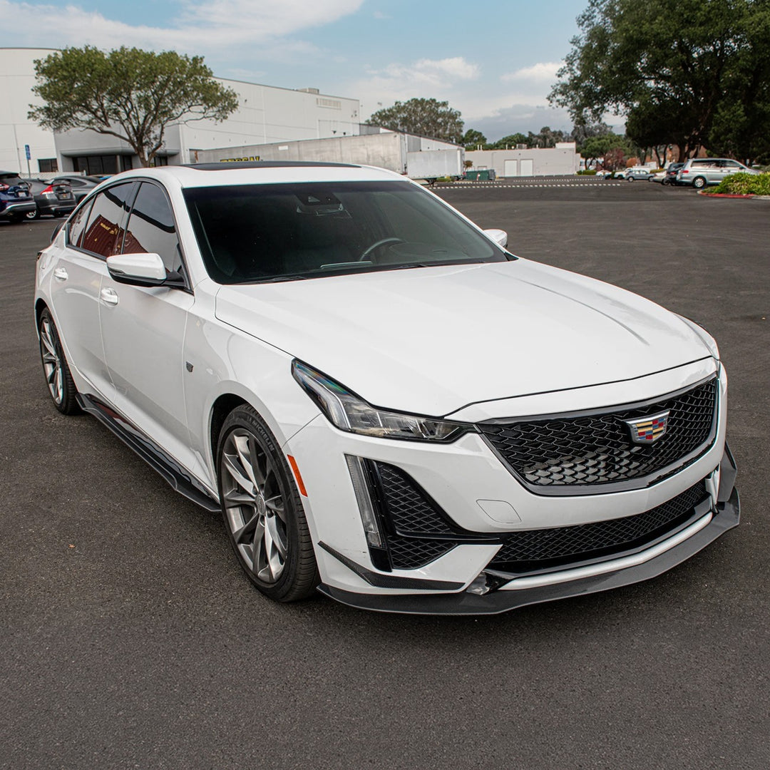 2020-24 Cadillac CT5-V Blackwing Package Style Carbon Fiber Front Lip Splitter Canards