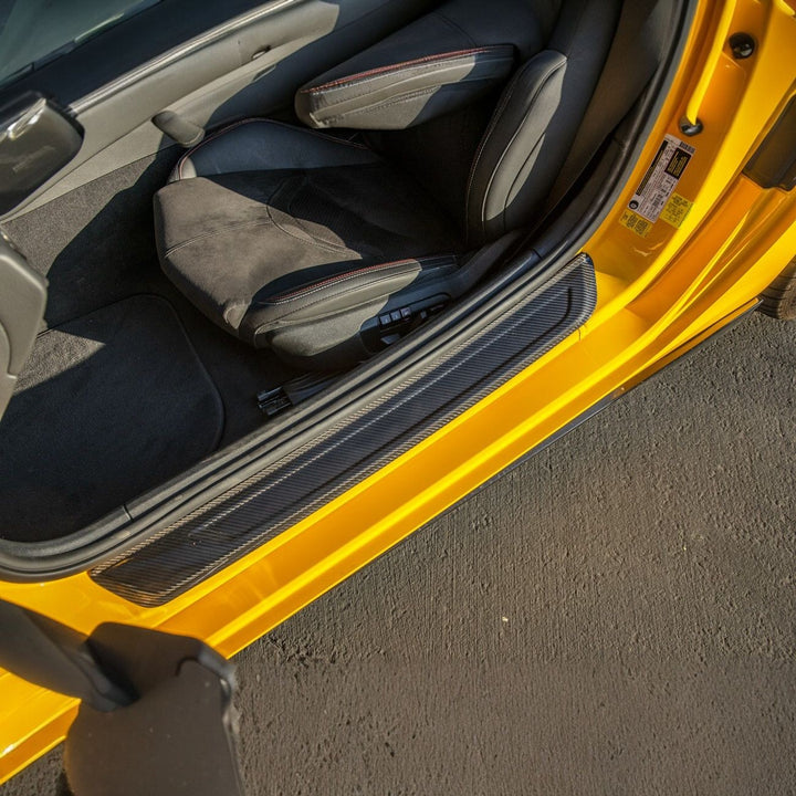 2020-Up Toyota GR Supra Carbon Fiber JDM Factory Style Side Door Sill Plate Cover Pair DSP-562-BKCF