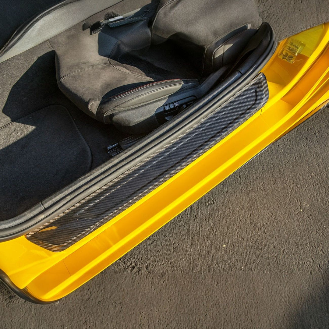2020-Up Toyota GR Supra Carbon Fiber JDM Factory Style Side Door Sill Plate Cover Pair DSP-562-BKCF