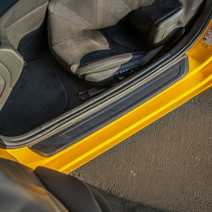 2020-Up Toyota GR Supra Carbon Fiber JDM Factory Style Side Door Sill Plate Cover Pair DSP-562-BKCF
