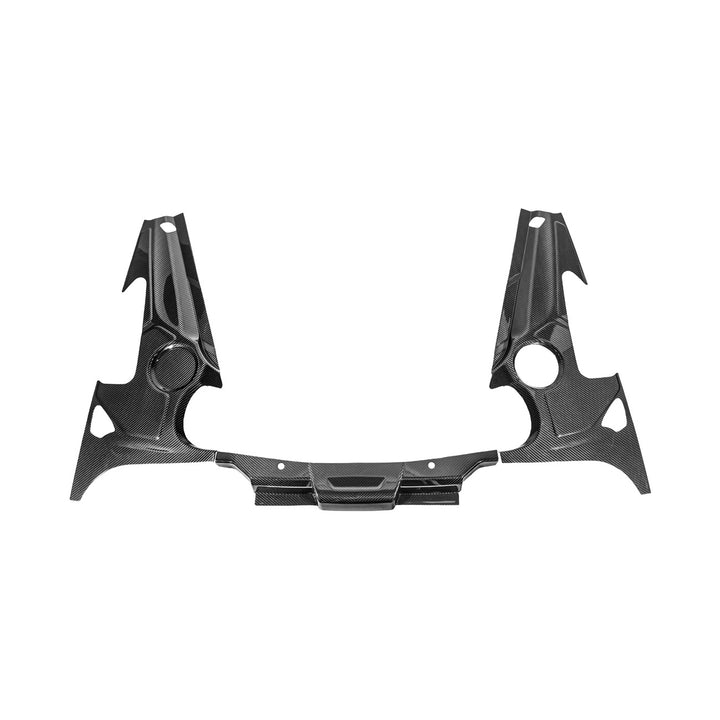 Corvette C8 Carbon Fiber 3-Piece Rear Engine Bay Cover Overlay Panel Set Carbon Fiber EC-1513-BKCF