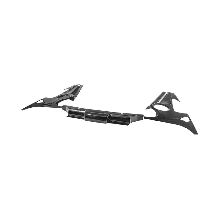 Corvette C8 Carbon Fiber 3-Piece Rear Engine Bay Cover Overlay Panel Set Carbon Fiber EC-1513-BKCF