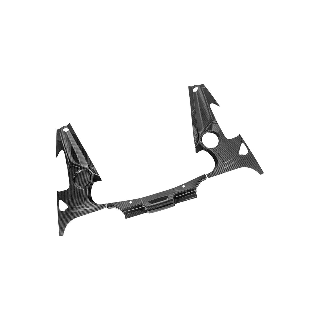 Corvette C8 Carbon Fiber 3-Piece Rear Engine Bay Cover Overlay Panel Set Carbon Fiber EC-1513-BKCF