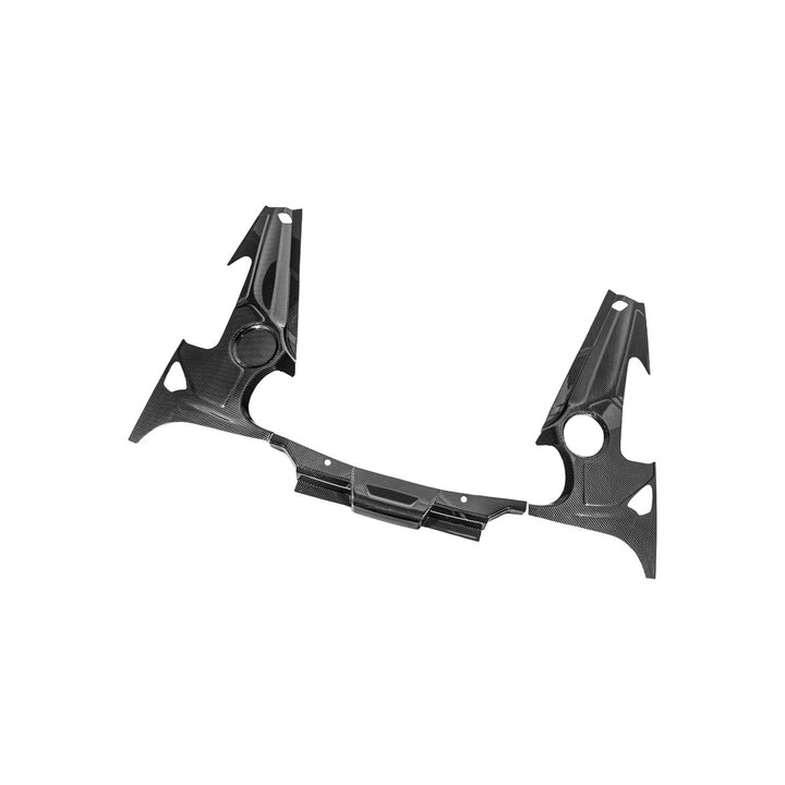 Corvette C8 Carbon Fiber 3-Piece Rear Engine Bay Cover Overlay Panel Set Carbon Fiber EC-1513-BKCF