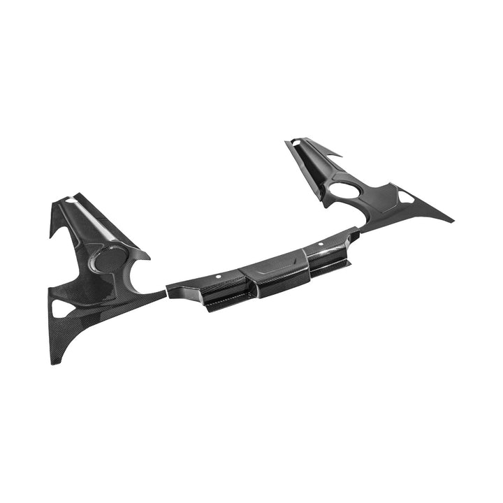 Corvette C8 Carbon Fiber 3-Piece Rear Engine Bay Cover Overlay Panel Set Carbon Fiber EC-1513-BKCF