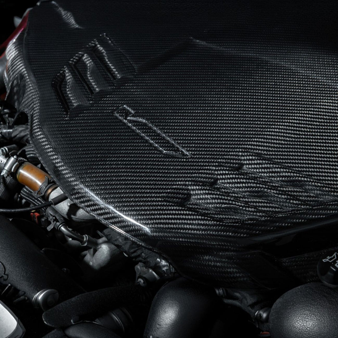 2022-Up Cadillac CT5-V Blackwing Dry Carbon Fiber Front Bumper Engine Cover EC-1522-BKCF