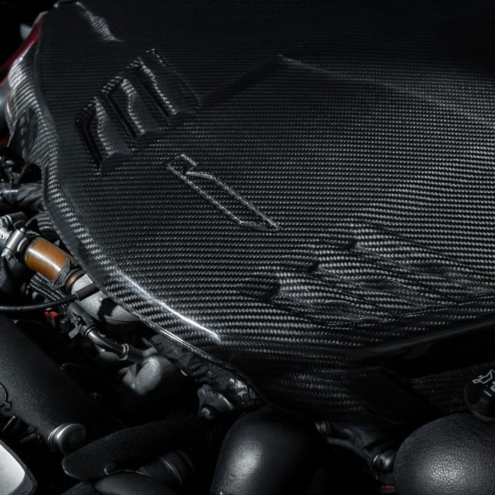 2022-Up Cadillac CT5-V Blackwing Dry Carbon Fiber Front Bumper Engine Cover EC-1522-BKCF