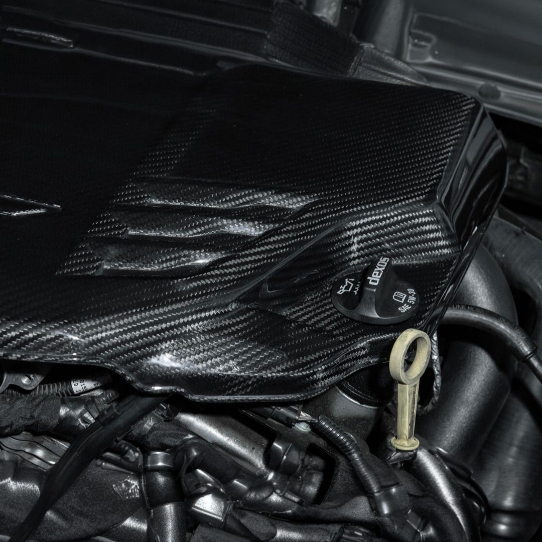 2022-Up Cadillac CT5-V Blackwing Dry Carbon Fiber Front Bumper Engine Cover EC-1522-BKCF