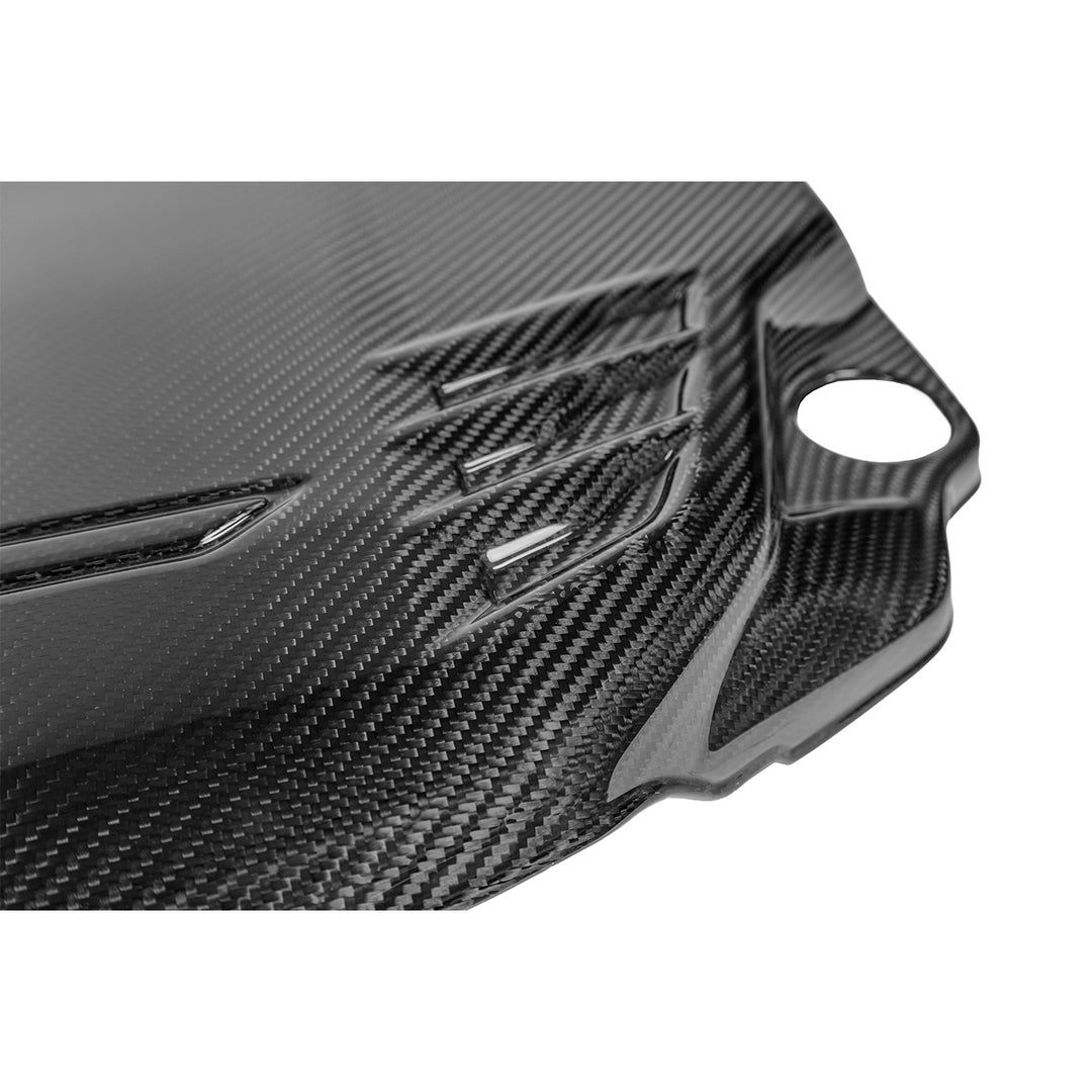 2022-Up Cadillac CT5-V Blackwing Dry Carbon Fiber Front Bumper Engine Cover EC-1522-BKCF