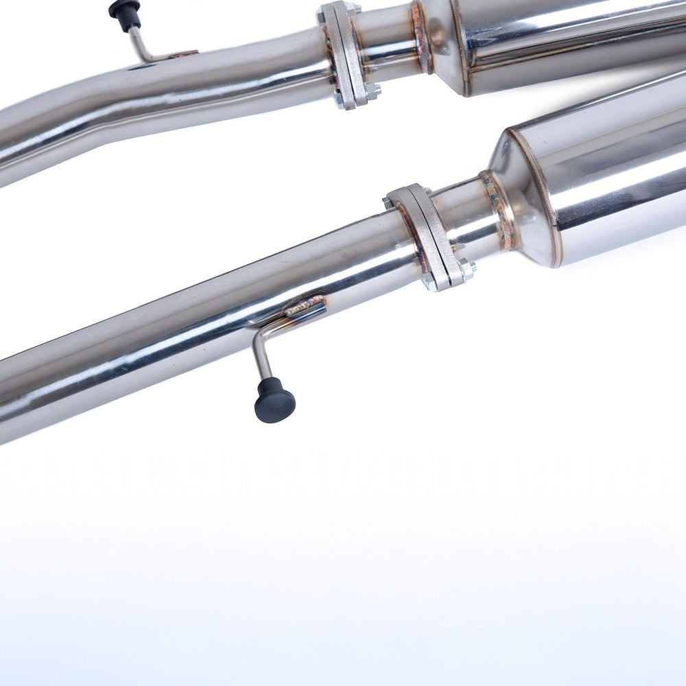 2017-Up Infiniti Q50 Full Cat-Back Dual Tips Exhaust Kit Anodized Silver EXT-MD003_EXT-MP021_EXT-YP025