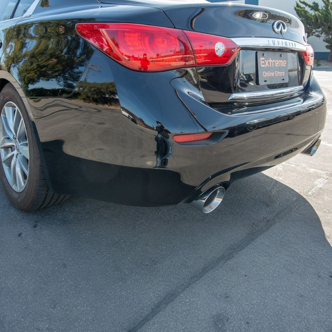 2017-Up Infiniti Q50 Full Cat-Back Dual Tips Exhaust Kit Anodized Silver EXT-MD003_EXT-MP021_EXT-YP025