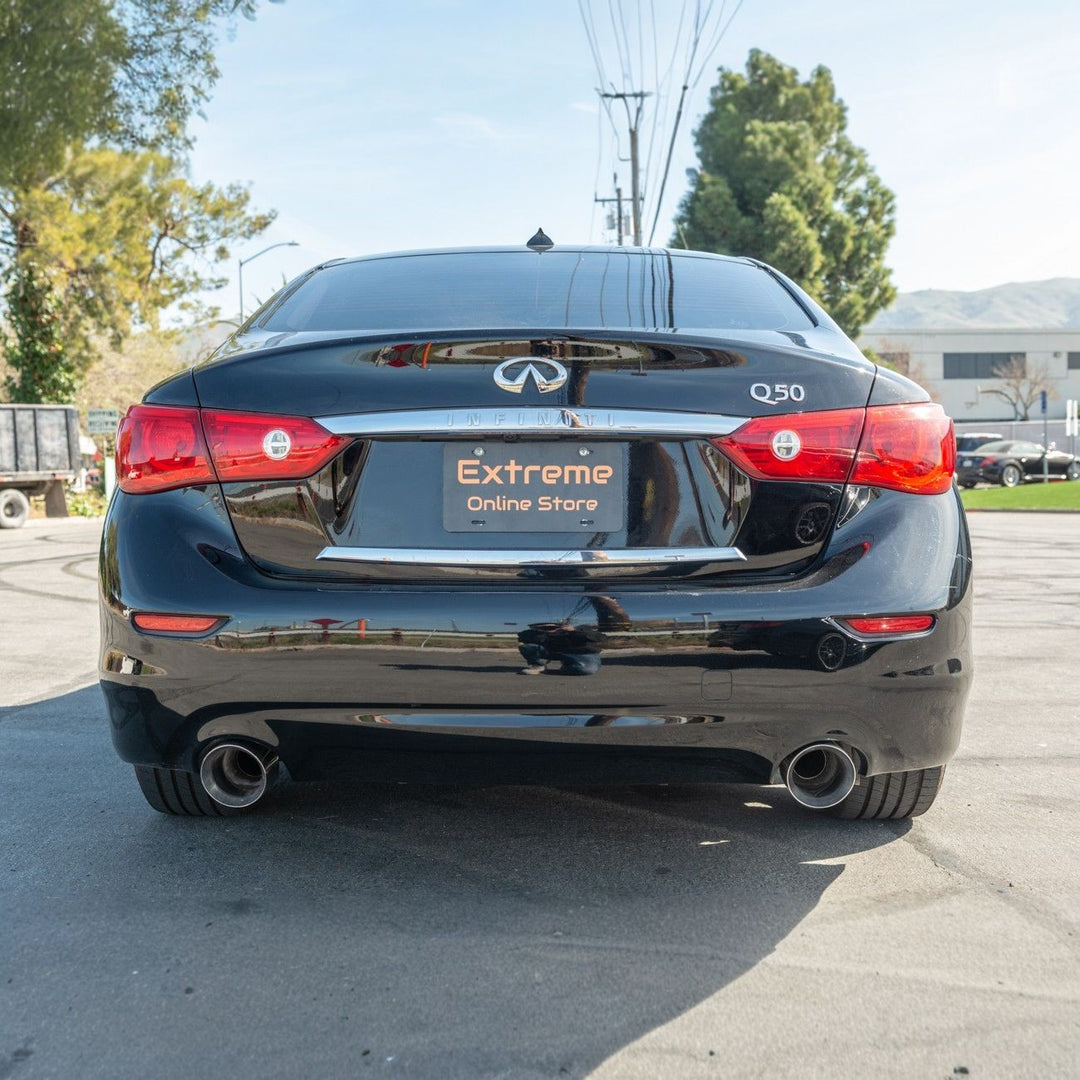 2017-Up Infiniti Q50 Full Cat-Back Dual Tips Exhaust Kit Anodized Silver EXT-MD003_EXT-MP021_EXT-YP025