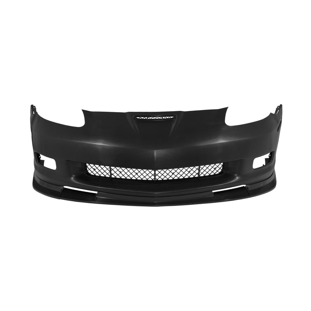 Corvette C6 ZR1 Style Front Bumper Cover Fascia Kit Primed Black FBP-C6BASE-0513