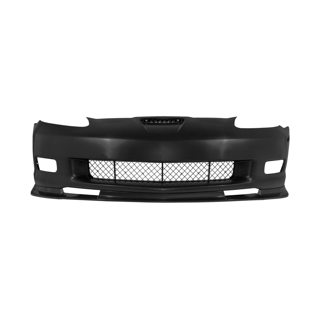 Corvette C6 ZR1 Style Front Bumper Cover Fascia Kit Primed Black FBP-C6BASE-0513