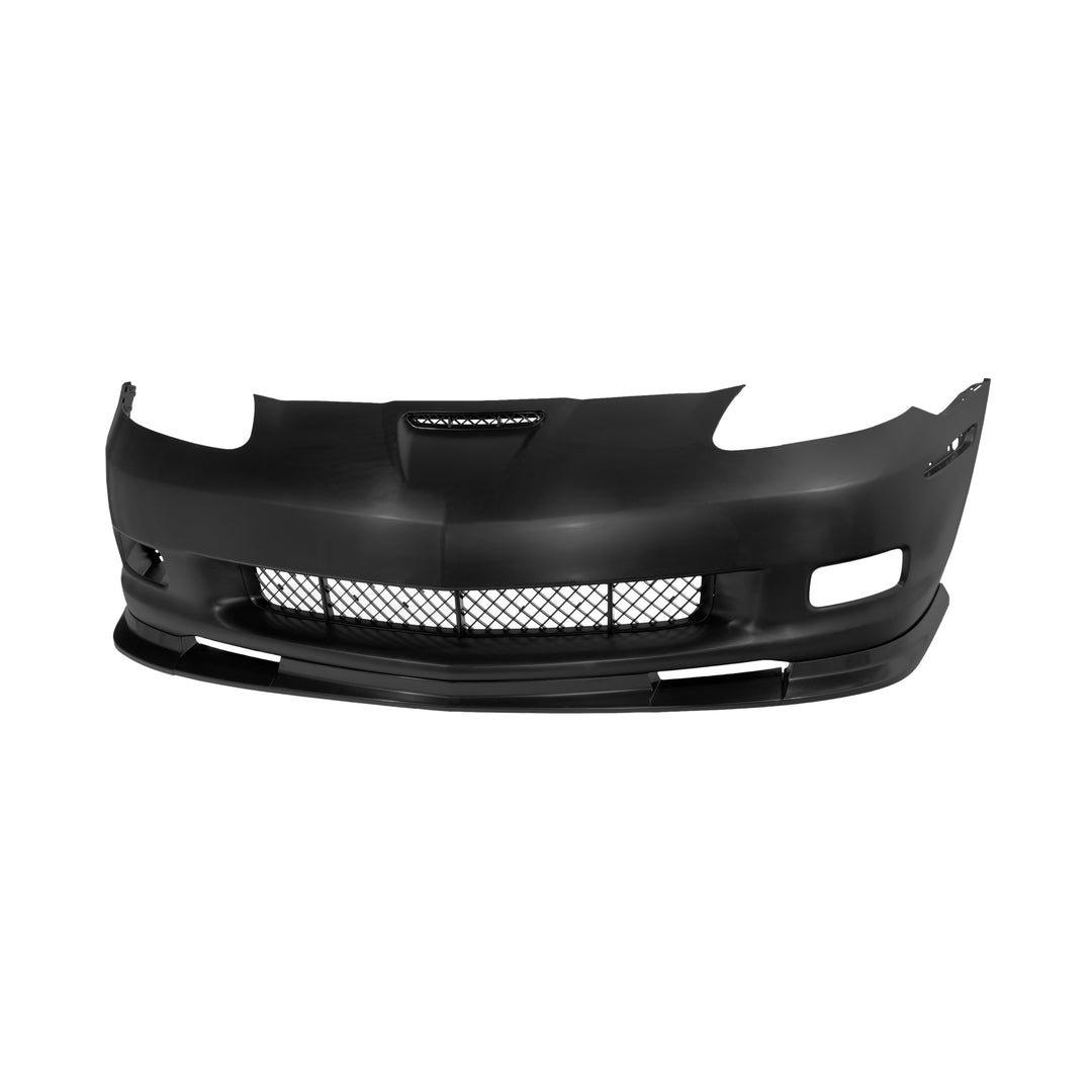 Corvette C6 ZR1 Style Front Bumper Cover Fascia Kit Primed Black FBP-C6BASE-0513