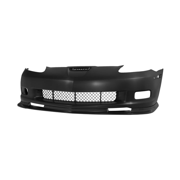 Corvette C6 ZR1 Style Front Bumper Cover Fascia Kit Primed Black FBP-C6BASE-0513