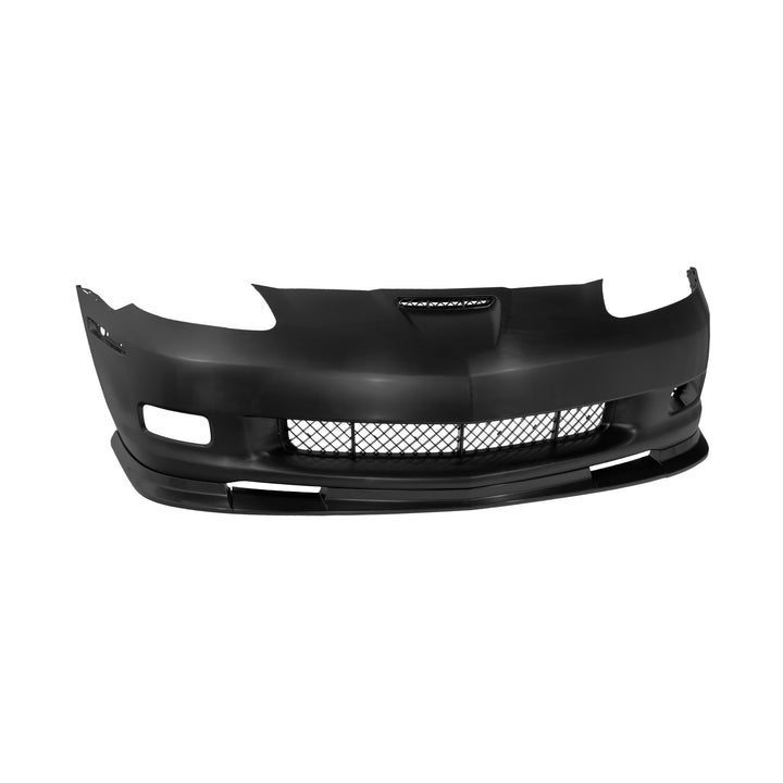 Corvette C6 ZR1 Style Front Bumper Cover Fascia Kit Primed Black FBP-C6BASE-0513