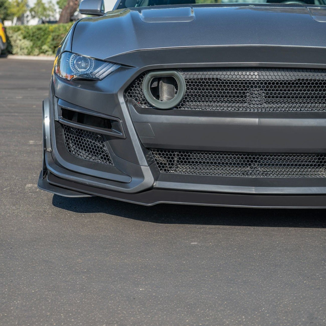 2018-2023 Ford Mustang GT500 Style Full Bumper Conversion Kit Primed Black FBP-GT500-1822-LIGHT