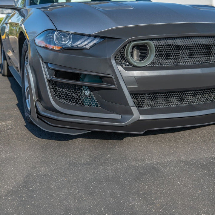 2018-2023 Ford Mustang GT500 Style Full Bumper Conversion Kit Primed Black FBP-GT500-1822-LIGHT