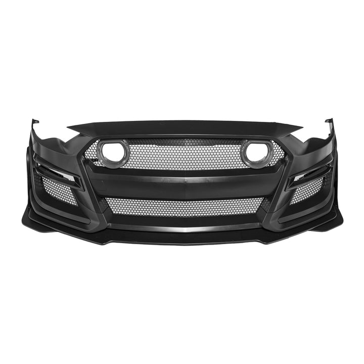 2018-2023 Ford Mustang GT500 Style Full Bumper Conversion Kit Primed Black FBP-GT500-1822-LIGHT