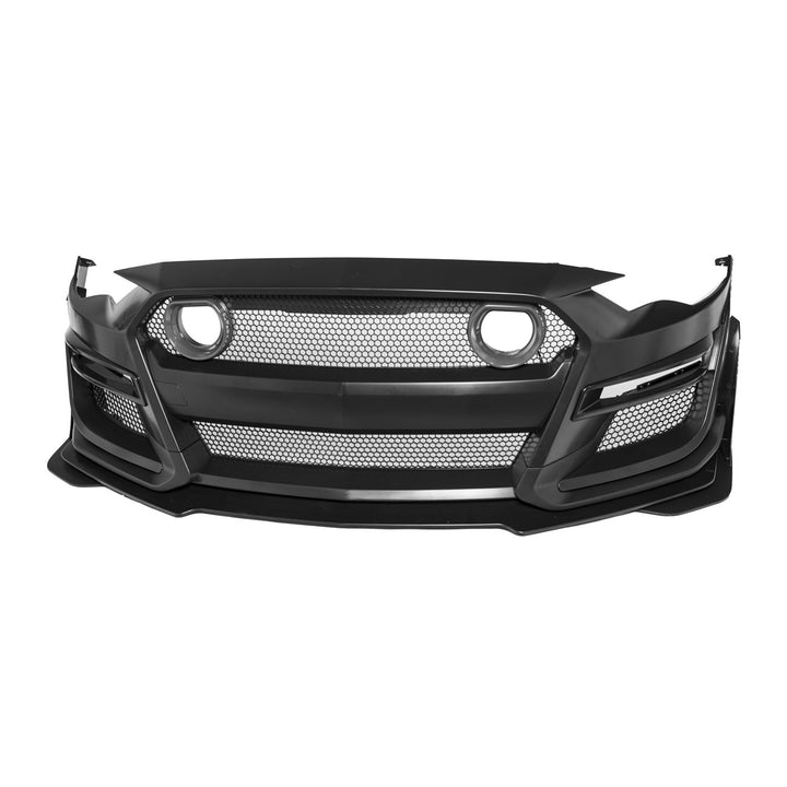 2018-2023 Ford Mustang GT500 Style Full Bumper Conversion Kit Primed Black FBP-GT500-1822-LIGHT