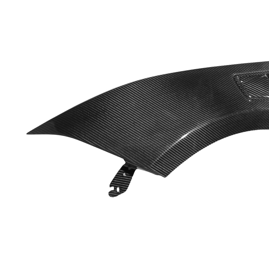 2018-2023 Ford Mustang Dry Carbon Fiber GT500 Style Side Vented Fender Pair Carbon Fiber FENDER-1379-BKCF