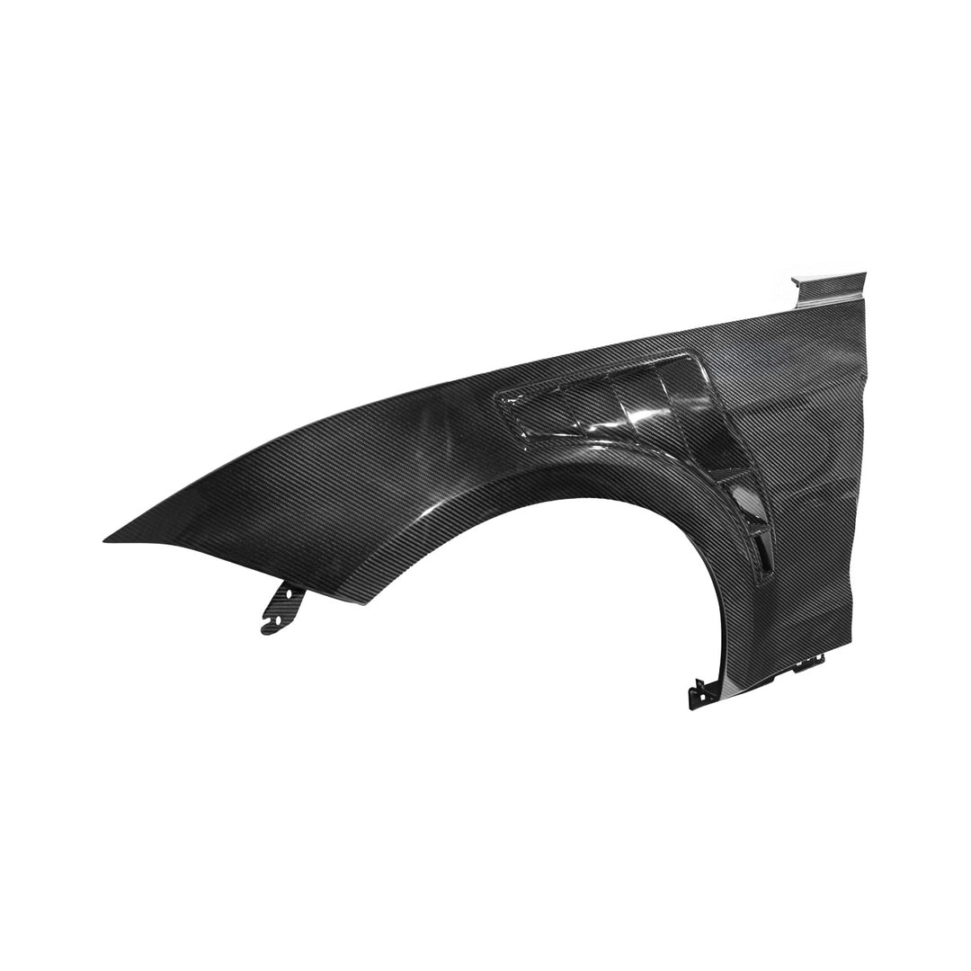 2018-2023 Ford Mustang Dry Carbon Fiber GT500 Style Side Vented Fender Pair Carbon Fiber FENDER-1379-BKCF
