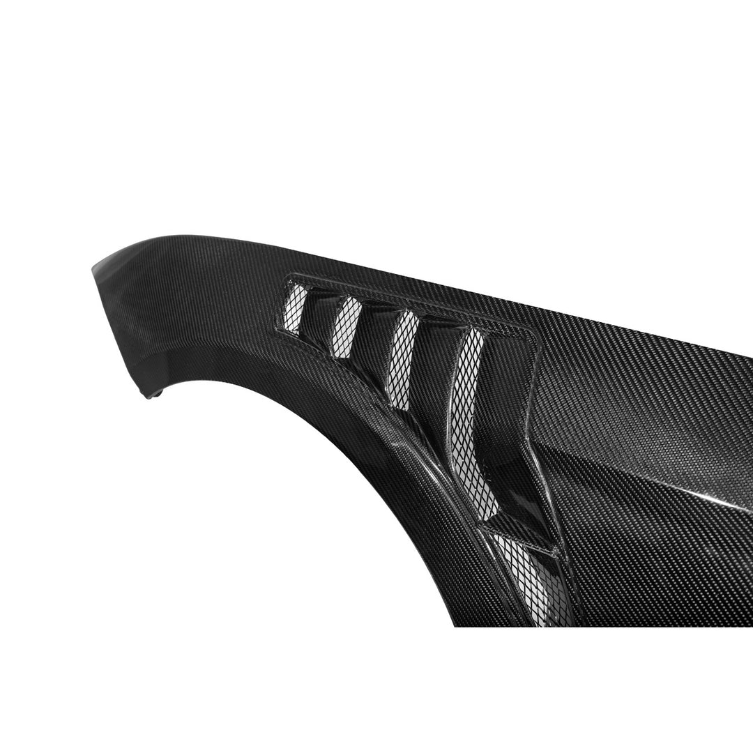 2018-2023 Ford Mustang Dry Carbon Fiber GT500 Style Side Vented Fender Pair Carbon Fiber FENDER-1379-BKCF