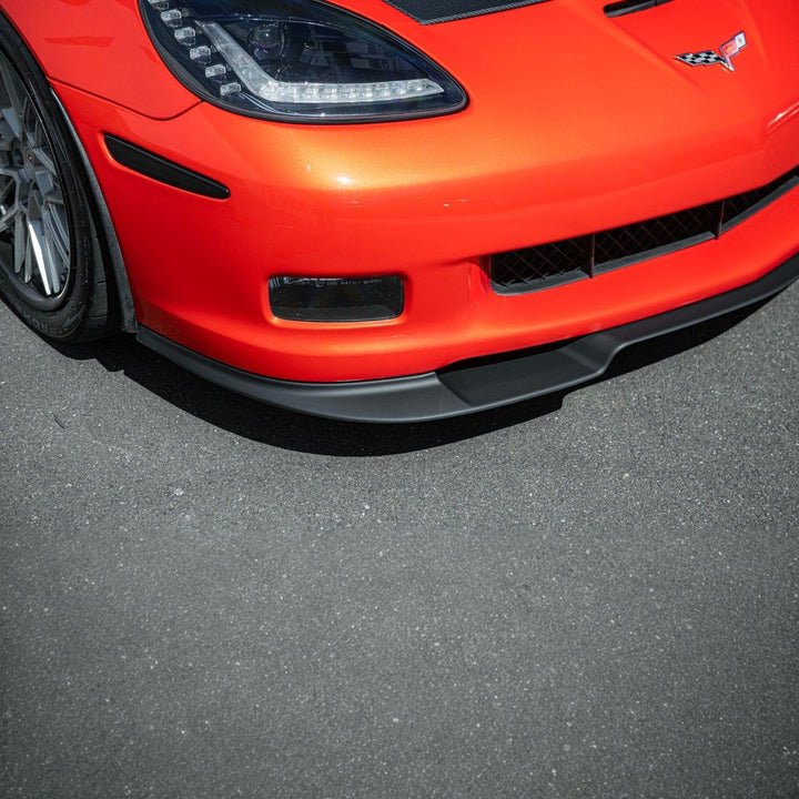 Corvette C6 ZRA1 Style Front Bumper Lip Splitter Primed Black FLIP-1529-ABS