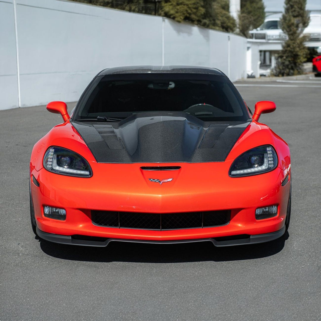 Corvette C6 ZRA1 Style Front Bumper Lip Splitter Primed Black FLIP-1529-ABS