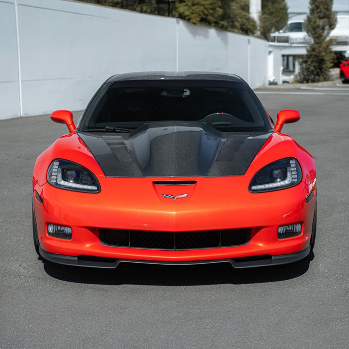 Corvette C6 ZRA1 Style Front Bumper Lip Splitter Primed Black FLIP-1529-ABS