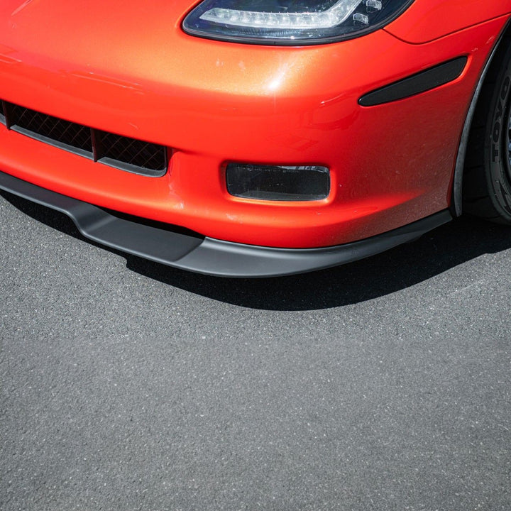 Corvette C6 ZRA1 Style Front Bumper Lip Splitter Primed Black FLIP-1529-ABS