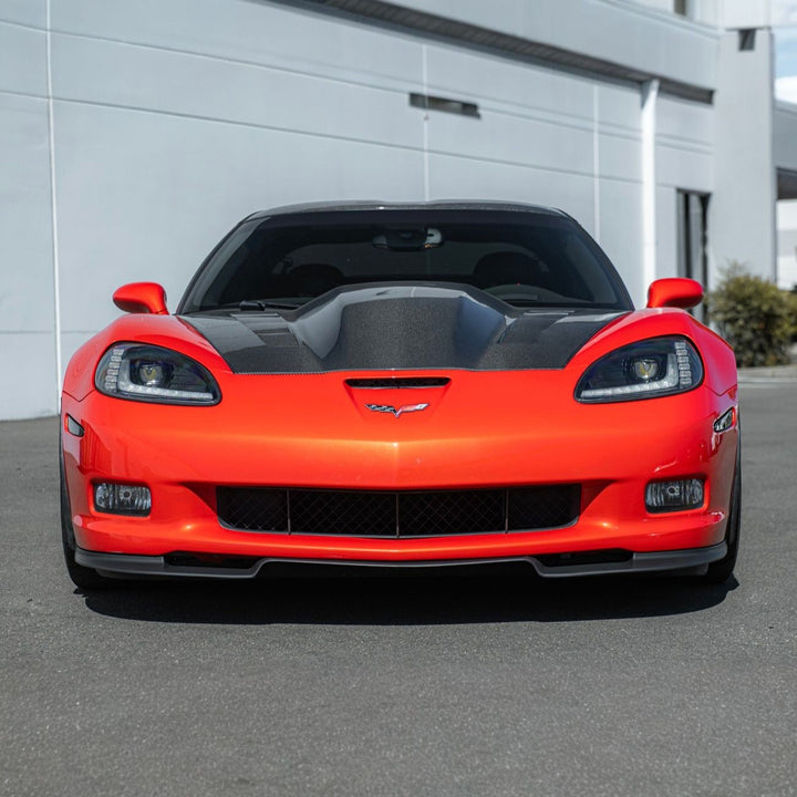 Corvette C6 ZRA1 Style Front Bumper Lip Splitter Primed Black FLIP-1529-ABS