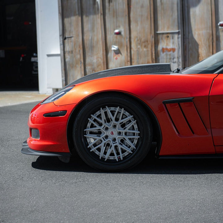 Corvette C6 ZRA1 Style Front Bumper Lip Splitter Primed Black FLIP-1529-ABS