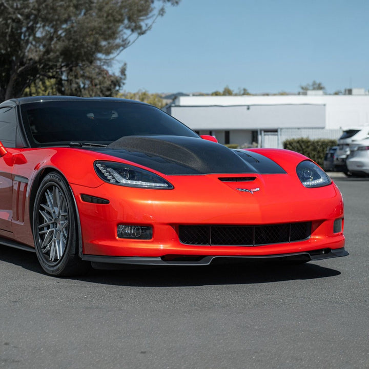 Corvette C6 ZRA1 Style Front Bumper Lip Splitter Primed Black FLIP-1529-ABS