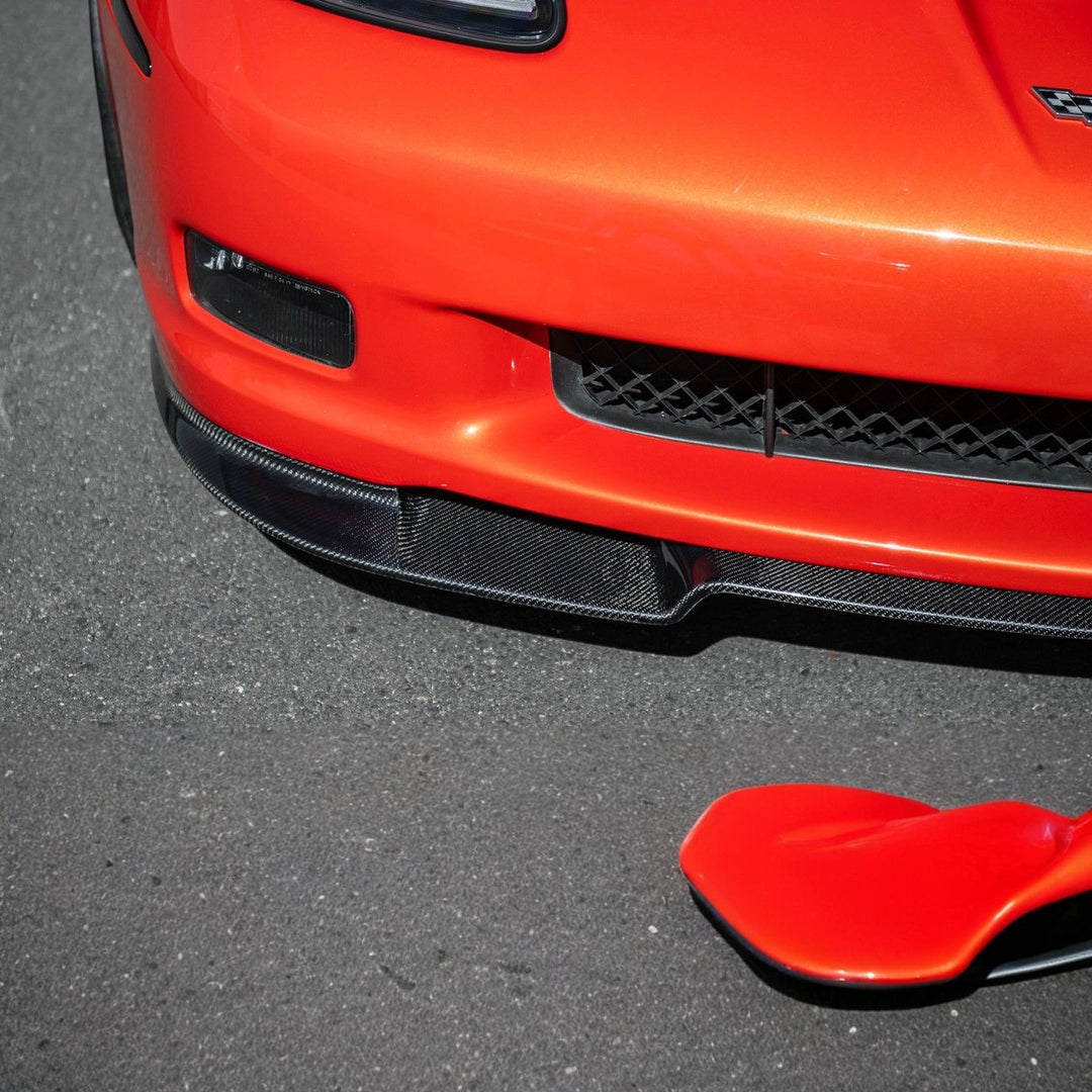 Corvette C6 ZRA1 Style Front Bumper Lip Splitter FLIP-1529-BKCF