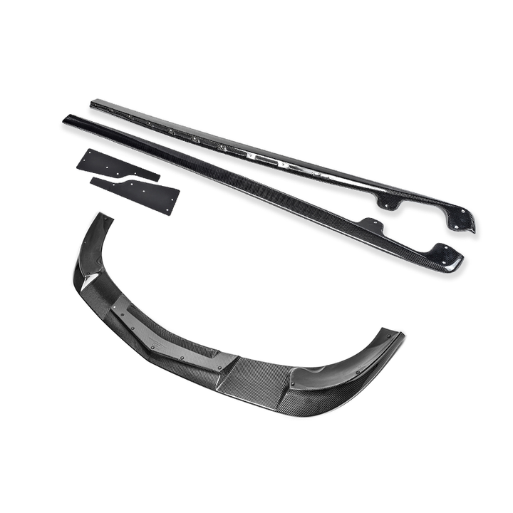 Corvette C6 Base Model Extended Front Splitter Lip &amp; Side Skirts Rocker Panels