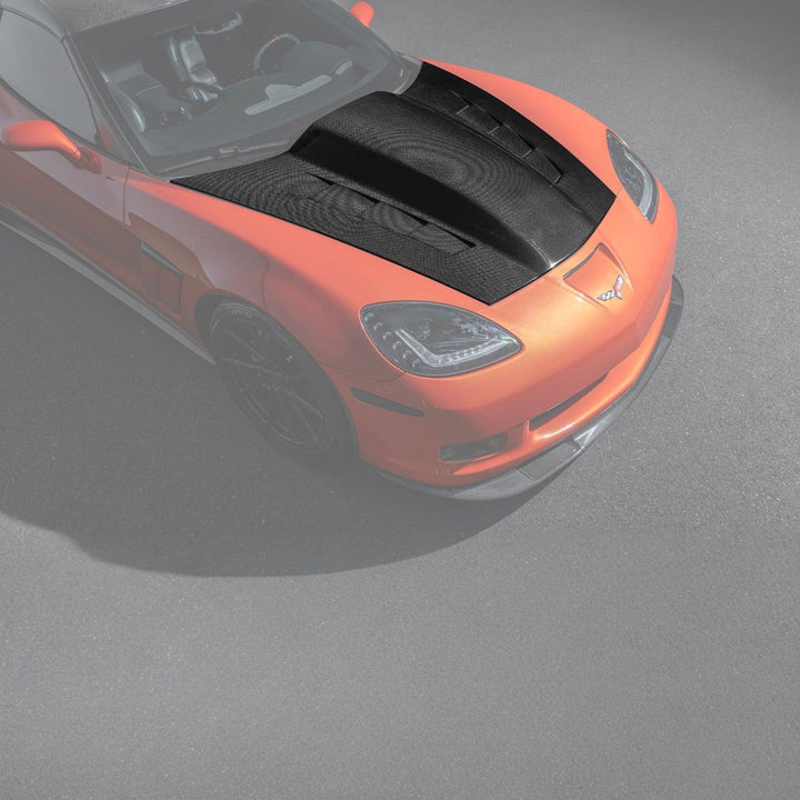 Corvette C6 Carbon Fiber EOS Performance Track Package Hood Carbon Fiber HOOD-1064-BKCF