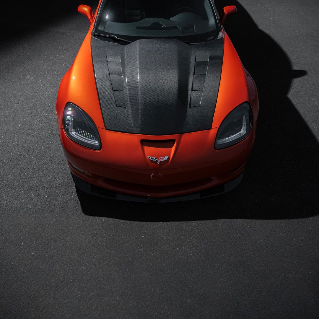Corvette C6 Carbon Fiber EOS Performance Track Package Hood Carbon Fiber HOOD-1064-BKCF