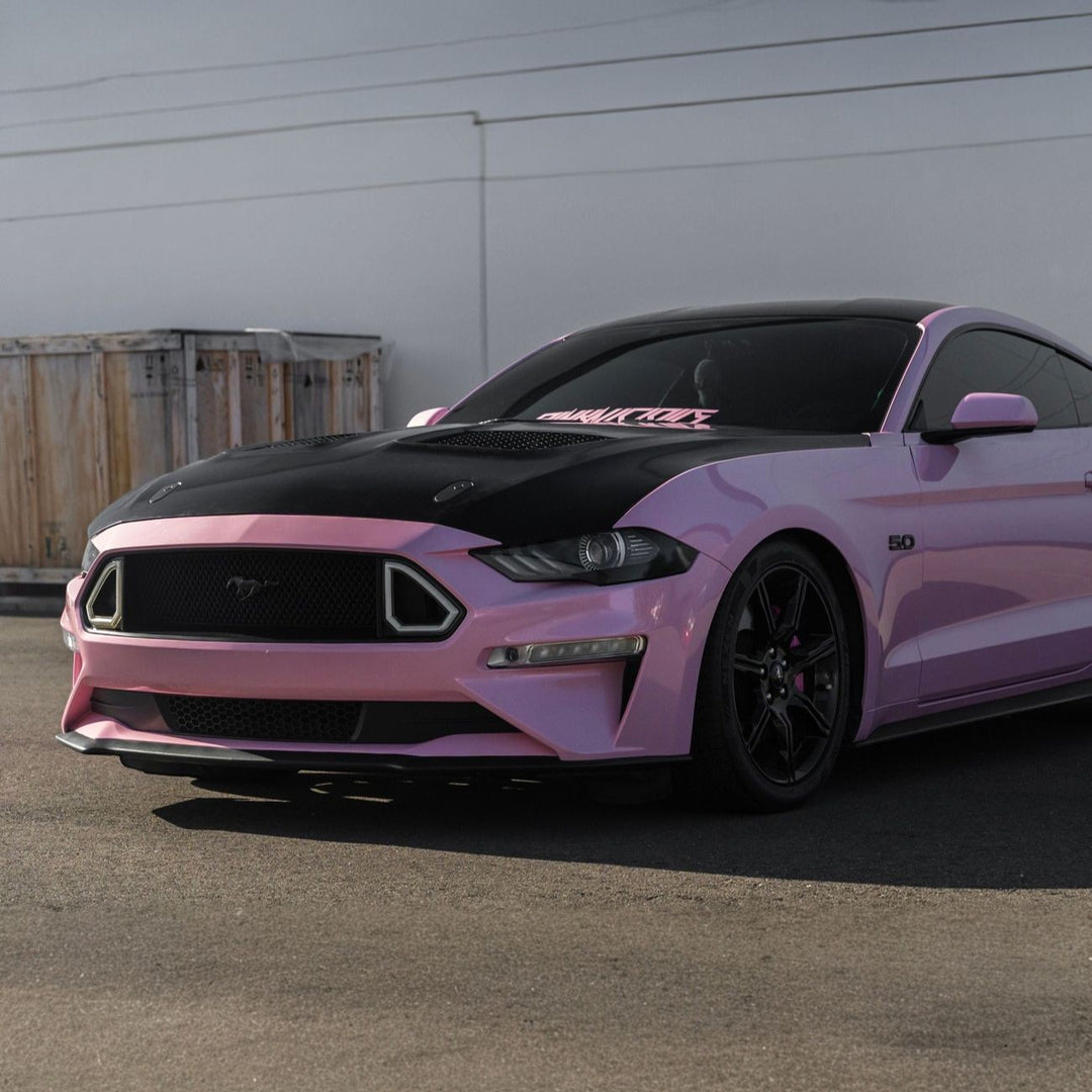 2018-2023 Ford Mustang S650 GTD Style Hood Heat Extractor Vented Cover Primed Black HOOD-1181-ALUMINUM