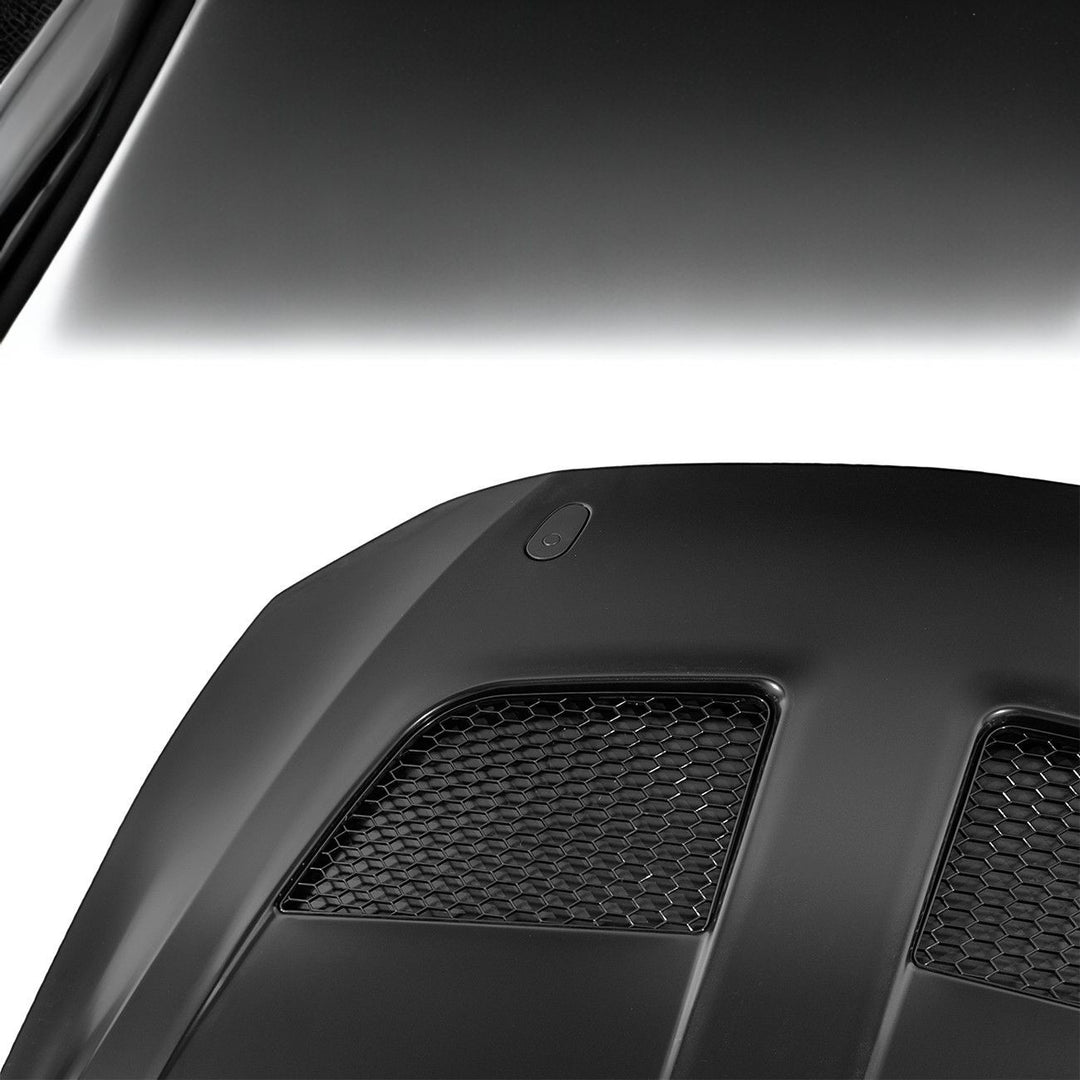 2018-2023 Ford Mustang S650 GTD Style Hood Heat Extractor Vented Cover Primed Black HOOD-1181-ALUMINUM