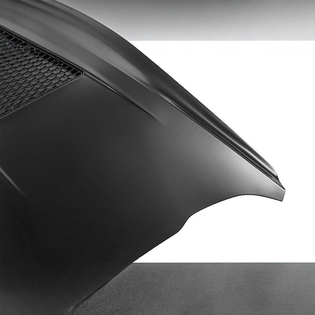 2018-2023 Ford Mustang S650 GTD Style Hood Heat Extractor Vented Cover Primed Black HOOD-1181-ALUMINUM