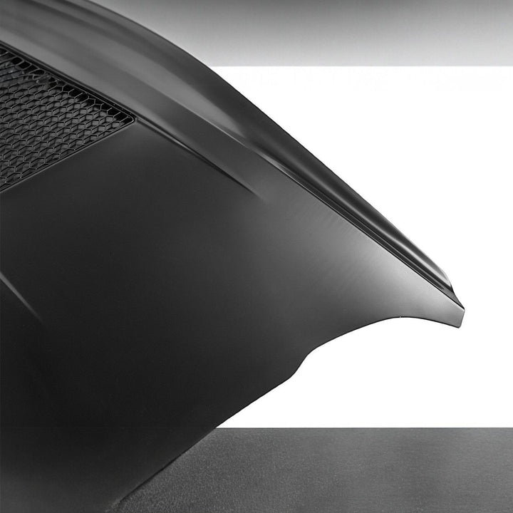 2018-2023 Ford Mustang S650 GTD Style Hood Heat Extractor Vented Cover Primed Black HOOD-1181-ALUMINUM