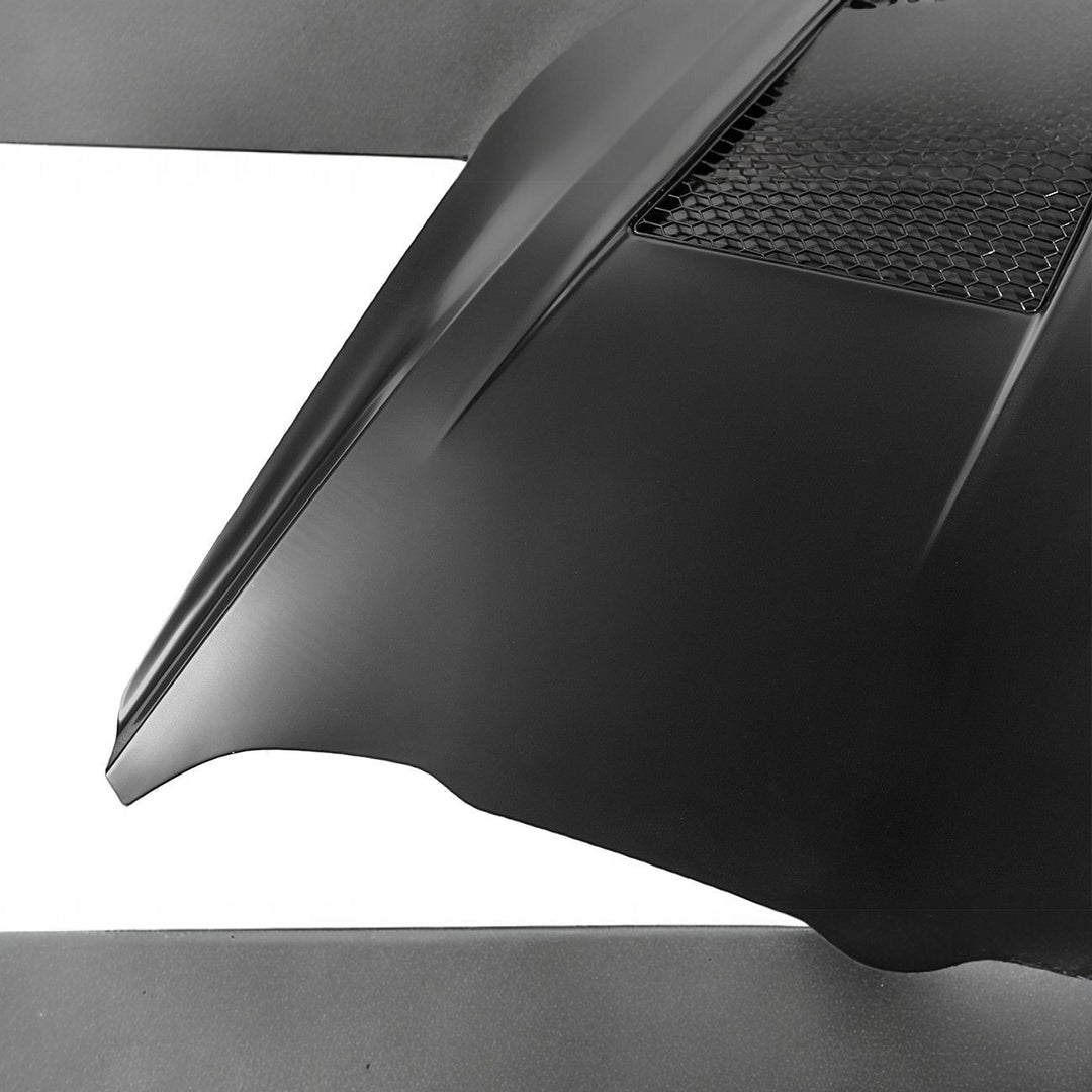 2018-2023 Ford Mustang S650 GTD Style Hood Heat Extractor Vented Cover Primed Black HOOD-1181-ALUMINUM