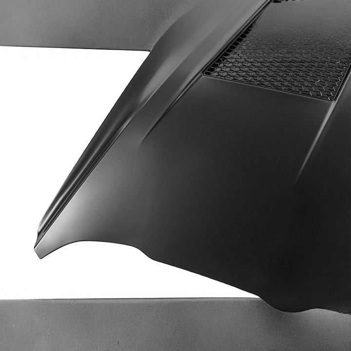 2018-2023 Ford Mustang S650 GTD Style Hood Heat Extractor Vented Cover Primed Black HOOD-1181-ALUMINUM