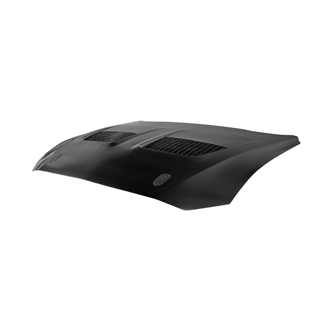 2018-2023 Ford Mustang S650 GTD Style Hood Heat Extractor Vented Cover Primed Black HOOD-1181-ALUMINUM