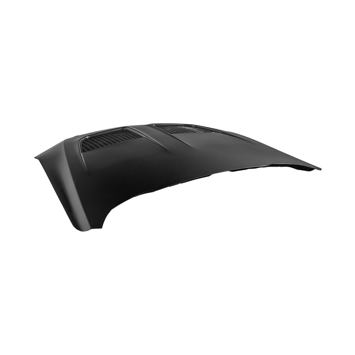 2018-2023 Ford Mustang S650 GTD Style Hood Heat Extractor Vented Cover Primed Black HOOD-1181-ALUMINUM