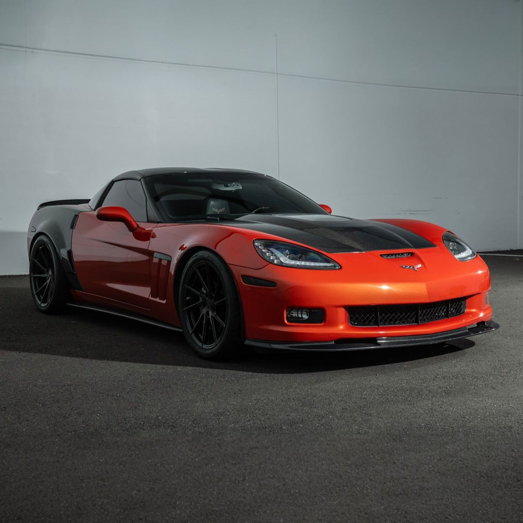 Corvette C6 Carbon Fiber ZR1 Style Replacement Hood Panel Cover Carbon Fiber HOOD-1209-BKCF
